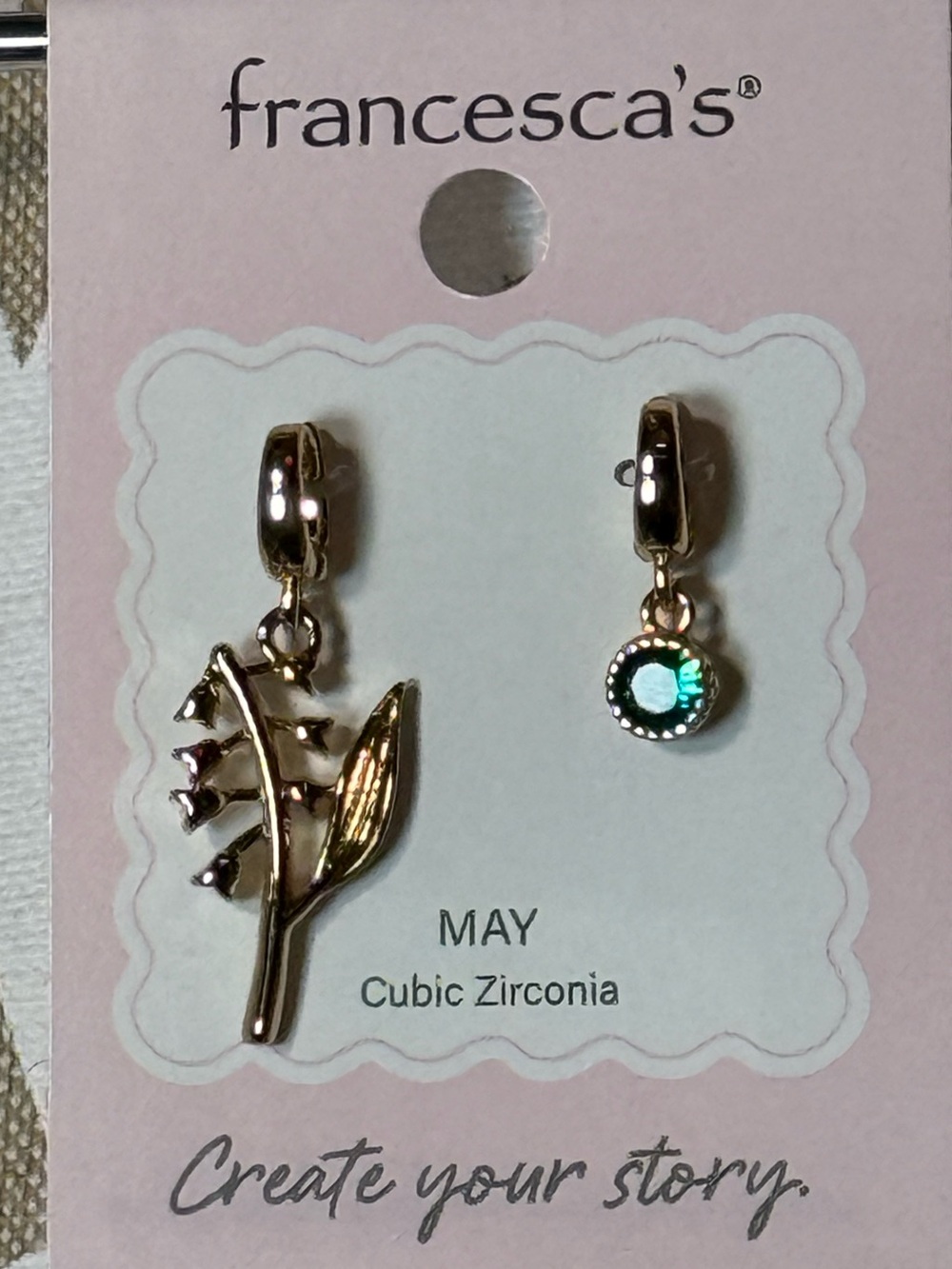 Francesca's Charm Bar Collection Charms
May Birthstone & Flower set of 2